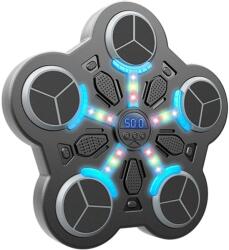 Flippy Jucarie de Boxat cu Muzica si Lumini, Flippy, Manusi Incluse, Bluetooth, Incarcare USB, Aplicare cu Ventuze, 5 Tinte, 33x33x4.5 cm, 930 g, Negru (132882)