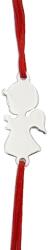 Flippy Martisor Bratara Argint 925, Jolie, Model Ingeras, Martisor de 1 Martie, cu Snur Rosu, Argintiu (165600)