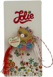 Jolie Martisor pentru copii, Jolie, Material Metal, Ambalaj Carton cu Design, Dimensiune Brosa Aproximativ 2x2 cm, Multicolor, cu Mesaj, Model Balerina (134703)