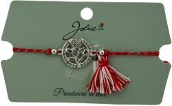 Jolie Martisor Bratara Ciucure, Jolie, Snur Rosu Reglabil, Model Trandafir, Argintie (165208)