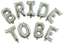 Flippy Set Baloane din Folie Metalizata, Flippy, Model Bride to Be, Litere de 40 cm, Baloane Party, Ambalaj Individual, Pai Inclus, Umflare cu Aer sau Heliu, Argintiu (127489)