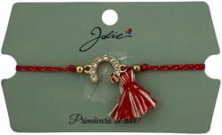 Jolie Martisor Bratara Ciucure, Jolie, Snur Rosu Reglabil, cu Pandantiv, Model Potcoava Buburuza (134905)