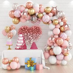 Flippy Baloane decorative Arcada, pentru Fetite, BABY SHOWER, Flippy, Arcada LOVE, decorativa, set mix din 82 baloane Latex, Rose Gold (130082)
