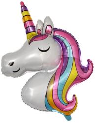 Flippy Balon din Folie Metalizata, Flippy, Mini Figurine, Model Unicorn, Tematica Aniversare, 115x76 cm, Ambalaj Individual, Pai Inclus, Umflare cu Aer sau Heliu, Multicolor (127453)