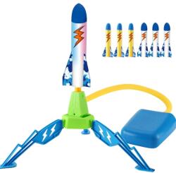 Flippy Jucarie pentru Copii, Flippy, Lansator de Rachete cu Piciorul, un Singur Lansator, 6 Rachete Fara Lumini, 40.5 cm Inaltime, Multicolor (132929)