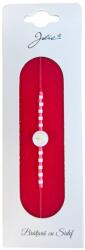 Jolie Martisor Bratara cu Sidef, Jolie, Model Copac, cu Snur Rosu, Margele Alb/Rosu, Ambalaj de Carton (165763)