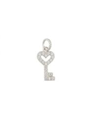 Flippy Pandantiv Jolie Silver din Argint 925, Model „Cheia Inimii cu Minizirconii, Design Minimalist (06676)
