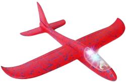 Flippy Avion Planor cu Pilot, Flippy, Din Polistiren, Cu Lumini in Cabina Pilotului, Lungime 47 cm, Rosu (126118)