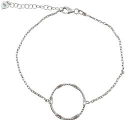 Jolie Silver Bratara pentru Dame, Jolie Silver, din Argint 925, Model Cerc Rasucit, cu Pietre Zirconia, Ajustabila, 1.9 gr, Argintiu (125974)