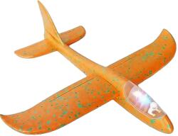 Flippy Avion Planor cu Pilot, Flippy, Din Polistiren, Cu Lumini in Cabina Pilotului, Lungime 47 cm, Portocaliu (126119)
