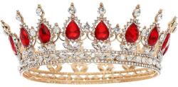 Flippy Diadema, Flippy, din Aliaj, cu Cristale, Accesoriu Par, Aniversare, Nunta, Petrecere, 15 x 5.3 x 12.5 cm, Rosu/Alb (137245)