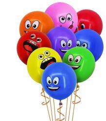 Flippy Set 10 Baloane, Flippy, Model Emoji, din Latex, 25 cm, Multicolor (162106)