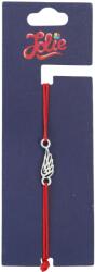 Jolie Martisor Bratara din Inox pentru Copii, Jolie, Textil si Inox, Snur Rosu, Model Aripa de Inger, Argintiu (135208)