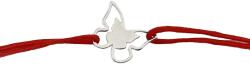 Flippy Martisor Bratara Argint 925, Jolie, Model 2 Fluturi, Martisor de 1 Martie, cu Snur Rosu, Argintiu (165611)