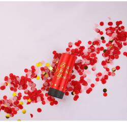 Flippy Tun de Confetti, Flippy, Best Wishes 11 x 4 cm, Model Buline din Hartie si Folie, Rosu (137796)