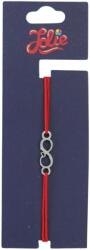 Jolie Martisor Bratara din Inox pentru Copii, Jolie, Textil si Inox, Snur Rosu, Model Infinit Inimioara, Argintiu (135200)