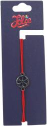 Jolie Martisor Bratara din Inox pentru Copii, Jolie, Textil si Inox, Snur Rosu, Model Floare, Argintiu (135207)