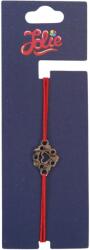 Jolie Martisor Bratara din Inox pentru Copii, Jolie, Textil si Inox, Snur Rosu, Model Inima, Argintiu (135212)