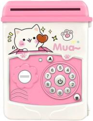 Flippy Pusculita pentru Fetite, Flippy, Pusculita pentru Economii PIGGY BOX, Pusculita Simpla cu Key Access, 17 x 11.5 x 10 cm, 400 gr, Alb Roz (136005)