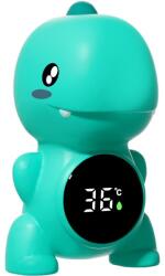 Flippy Termometru Electronic LED pentru Baie, Plutitor, Rezistent la apă, IPX7, Multifunctional, 3 Trepte de Temperatura, Model Dinozaur, 12x7cm, Verde (126544)