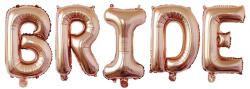 Flippy Set Baloane din Folie Metalizata, Flippy, Model Scris Bride, Litere de 40 cm, Tema Iubire, Baloane Party, Ambalaj Individual, Pai Inclus, Umflare cu Aer sau Heliu, Roz (127507)