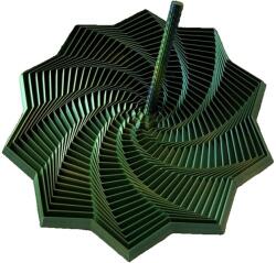 Flippy Jucarie Decompresie, Flippy, Model Stea 3D, DuoChrome, Maner Spirala, Turn Magic Geometric, Multiple Forme, Anti-stress, 11 cm, Negru/Verde (164012)