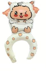 Flippy Balon din Folie Metalizata, Flippy, Tip Coronita, Model Oaie, Ambalaj Individual, Pai Inclus, Umflare cu Aer sau Heliu, 47 x 28 cm, Alb (134261)