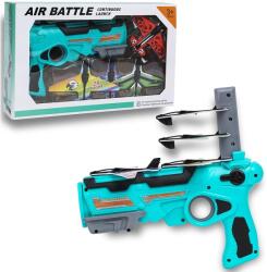 Flippy Set Arma de jucarie tip lansator de avioane, Air Battle, Turcoaz (104183)