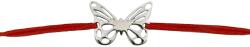 Flippy Martisor Bratara Argint 925, Jolie, Model Fluturas, Martisor de 1 Martie, cu Snur Rosu, Argintiu (165616)