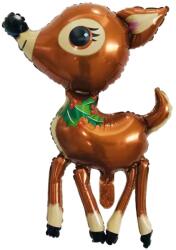 Flippy Balon din Folie Metalizata, Flippy, Figurina Caprioara, Tema Animalute, 75-80 cm, Ambalaj Individual, Pai Inclus, Umflare cu Aer sau Heliu, Maro (130939)
