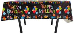 Flippy Fata de Masa, Flippy, din Folie, Imprimeu Happy Birthday cu Baloane, 137 x 183 cm, Negru (132180) Fata de masa