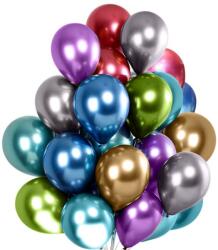 Flippy Set 10 Baloane din Latex Chrome, Flippy, Model Party, 23 cm, Multicolor, 2.2 g (131008)