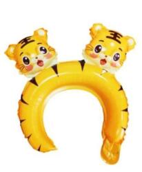 Flippy Balon din Folie Metalizata, Flippy, Tip Coronita cu Urechi, Model Tigru Uimit, Ambalaj Individual, Pai Inclus, Umflare cu Aer sau Heliu, 33 x 33 cm, Portocaliu (134264)