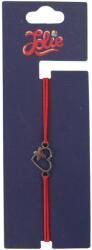 Jolie Martisor Bratara din Inox pentru Copii, Jolie, Textil si Inox, Snur Rosu, Model Inima Fluture, Argintiu (135213)