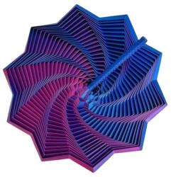 Flippy Jucarie Decompresie, Flippy, Model Stea 3D, DuoChrome, Maner Spirala, Turn Magic Geometric, Multiple Forme, Anti-stress, 17 cm, Albastru/Violet (164006)