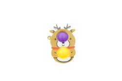 Flippy Jucarie senzoriala antistres, Simple Dimple, Breloc cu 2 bulinute, Ren, Multicolor (107692)