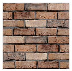 Flippy Set 10 x Placi Tapet Autocolant 3D cu Imitatie de Caramida de Exterior, pentru Perete Bucatarie Sufragerie, Usor de Curatat, Rezistent la Apa, Autoadeziv, 30x30 cm, Maro (129747)