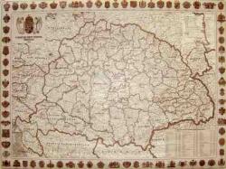  A Magyar Szent Korona Országai 1914 falitérkép antik színű 70*50 cm (fóliázott, keretezett)