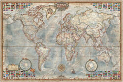  A Világ (The World) falitérkép 136*92 cm antik színű - vízálló, szakadásálló