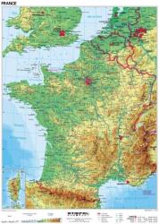  Franciaország, domborzati (francia) - laminált, faléces