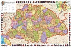  A Magyar Szent Korona Országai (kiegyezéstől az I. világháborúig) falitérkép 160*120 cm - laminált, faléces