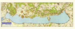  Balaton falitérkép (1939) 180*65 cm - térképtűvel szúrható, keretezett