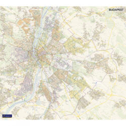 Budapest falitérkép 130*117 cm - laminált (+ választható léc)