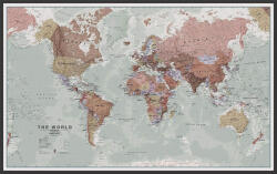  A Világ (The World) falitérkép 136*84 cm történelmi stílus - térképtűvel szúrható, keretezett