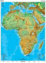  Afrika domborzata iskolai falitérkép - egyoldalas - választható méret - fóliás, alul-felül faléces
