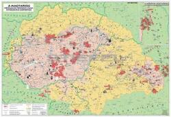  Magyarság néprajzi, etnográfiai térképe / Magyar népviseletek, építészeti emlékek 65*45 cm - asztali fóliázott könyöklő