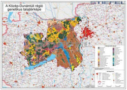  Közép-Dunántúli régió genetikus talajtérképe falitérkép 100*70 cm - fóliás, alul-felül fémléces