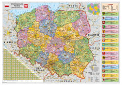  Lengyelország közigazgatása 140*100 cm - térképtűvel szúrható, keretezett