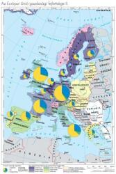  Az EU tagállamainak és társult országainak gazdasági fejlettségi különbségei, 100*140 cm, laminált, faléces