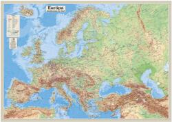  Európa domborzata és vizei falitérkép 125*90 cm - mágnessel jelölhető, keretezett